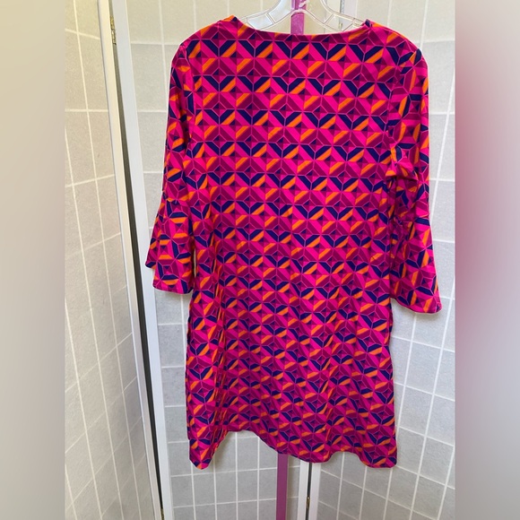 NWOT All For Color Pink blue and Orange Geometric Top - Picture 3 of 5